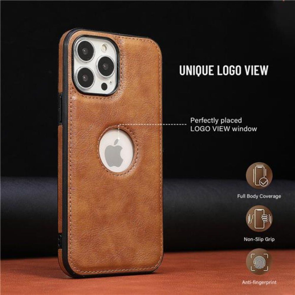 Leather Case For iPhone 14 13 Pro Max 12 11 XS XR 8 7+ Original Logo Hole Design